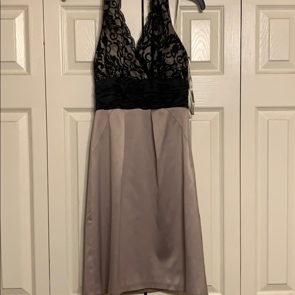 Tan halter top dress